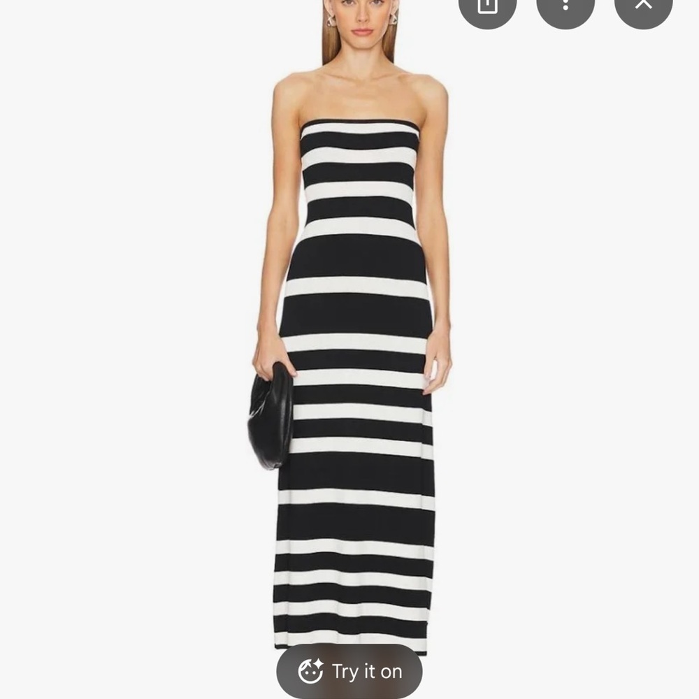 Show Me Your MuMu Black and Cream Strapless Dress